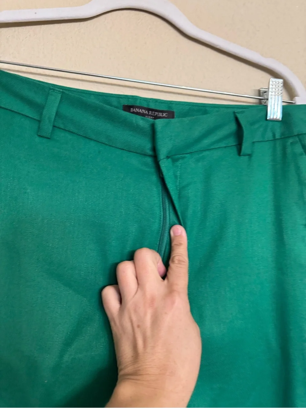 Banana Republic Avery Ankle Linen Blend Pants Women's 12 Forest Green NWT $98